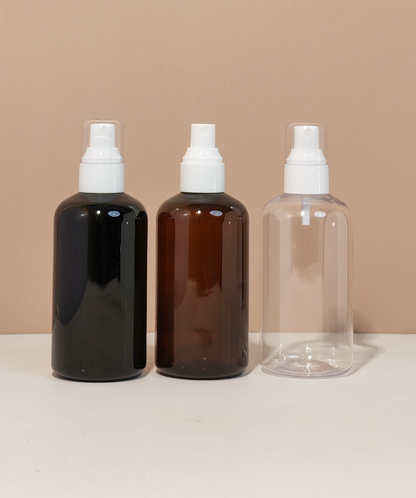250Ml Short Pet Bottle With White Mist Spray