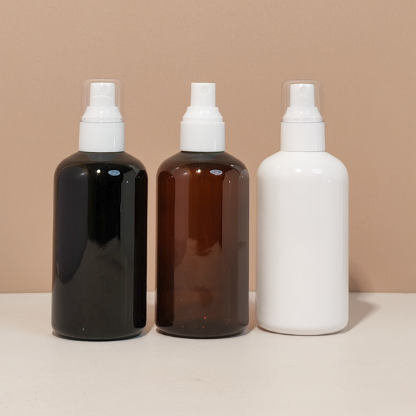 250Ml Short Pet Bottle With White Mist Spray
