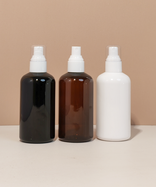 250Ml Short Pet Bottle With White Mist Spray