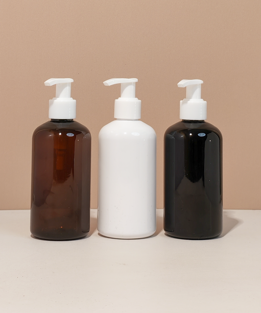 250Ml Short Pet Bottle With Old White Lotion Pump