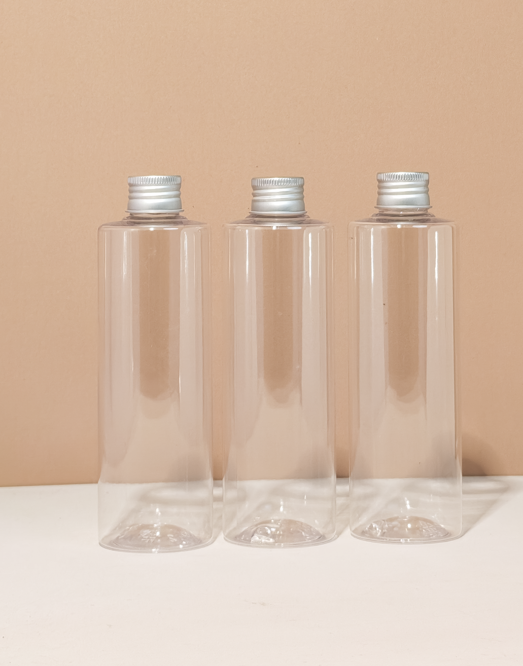 250ml Tall Pet Bottle with Silver Aluminium Screw Cap