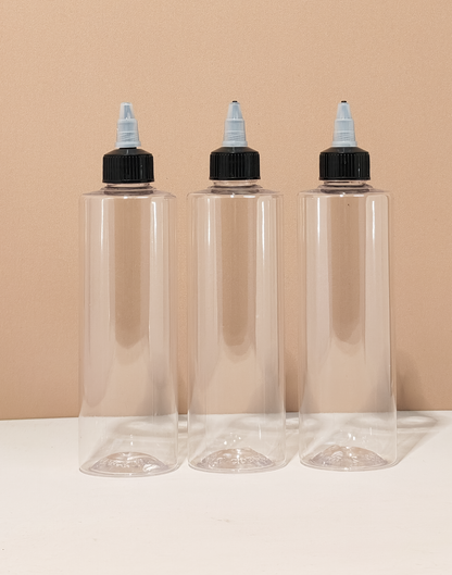 250Ml Tall Pet Bottle With Black Applicator With Clear Top