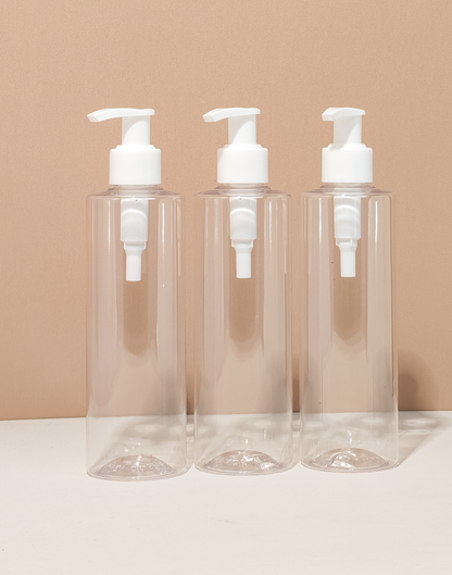 250Ml Tall Pet Bottle With Old White Lotion Pump
