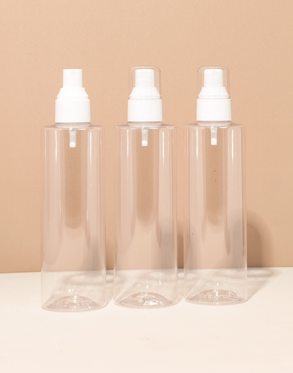 250Ml Tall Pet Bottle With White Mist Spray