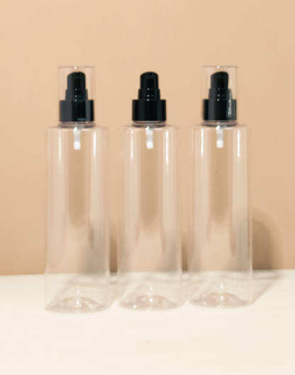 250Ml Tall Pet Bottle With Black Treatment Pump