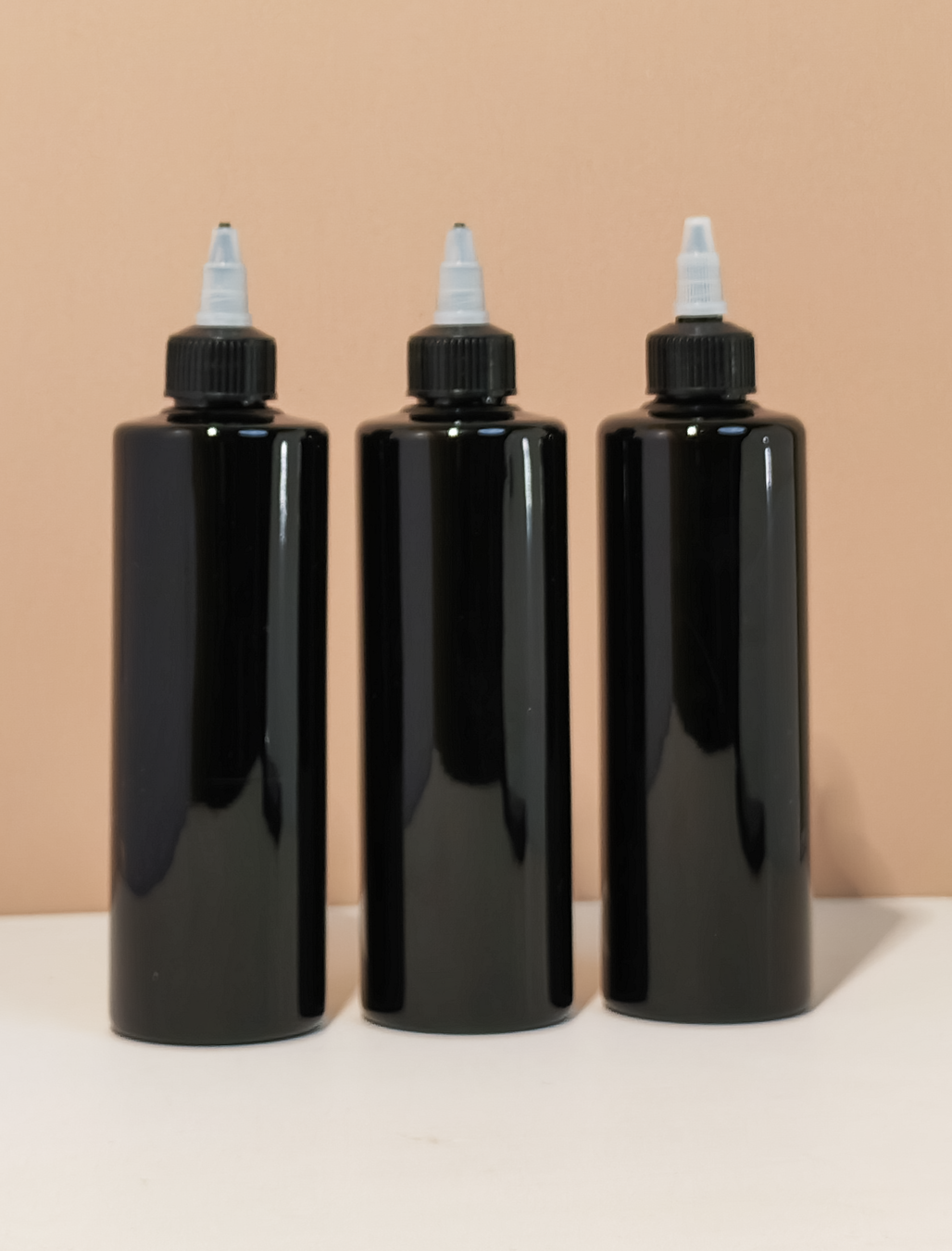 250Ml Tall Pet Bottle With Black Applicator With Clear Top