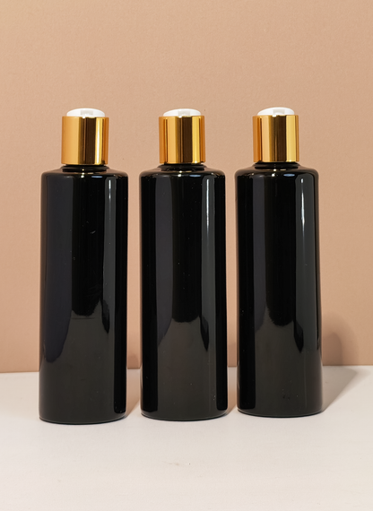 250Ml Tall Pet Bottle With Gold Press Cap