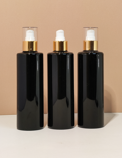 250Ml Tall Pet Bottle With Gold Treatment Pump