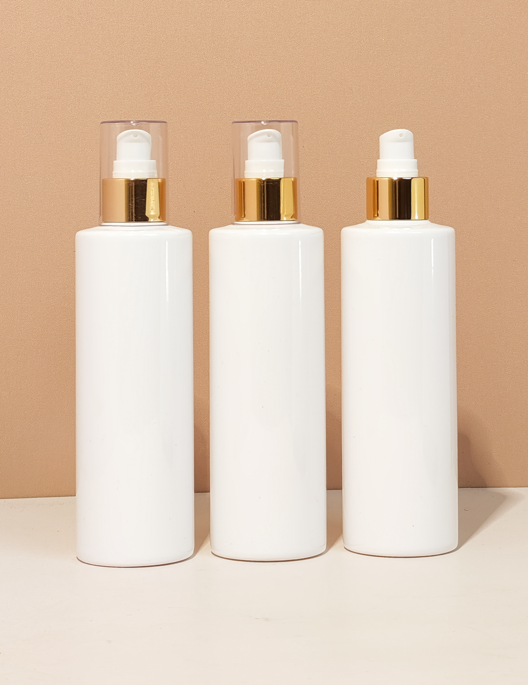 250Ml Tall Pet Bottle With Gold Treatment Pump