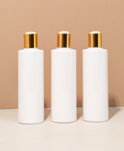 250Ml Tall Pet Bottle With Gold Press Cap