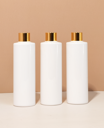 250Ml Tall Pet Bottle With Gold Shinny Screw Caps