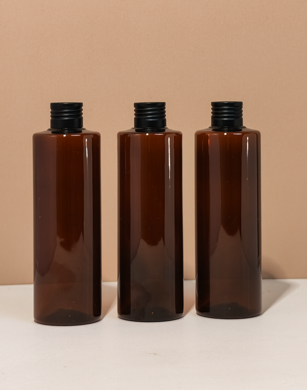 250Ml Tall Pet Bottle With Matte Black Aluminium Screw Cap