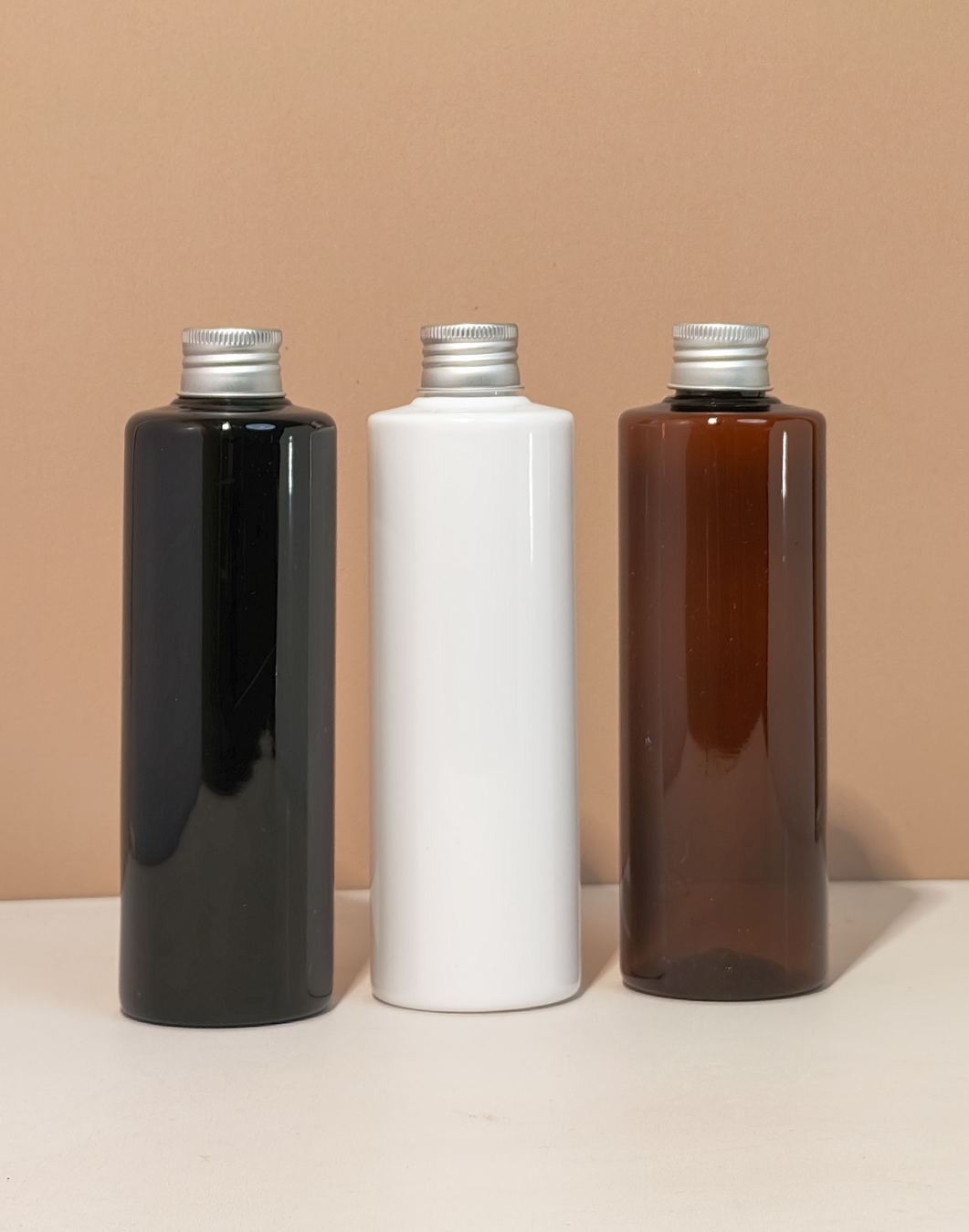 250ml Tall Pet Bottle with Silver Aluminium Screw Cap