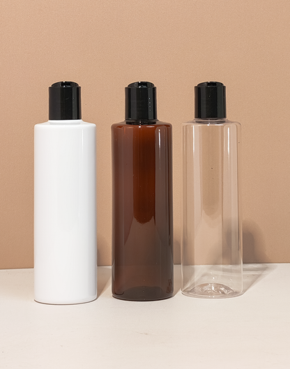 250Ml Tall Pet Bottle With Black Press Cap