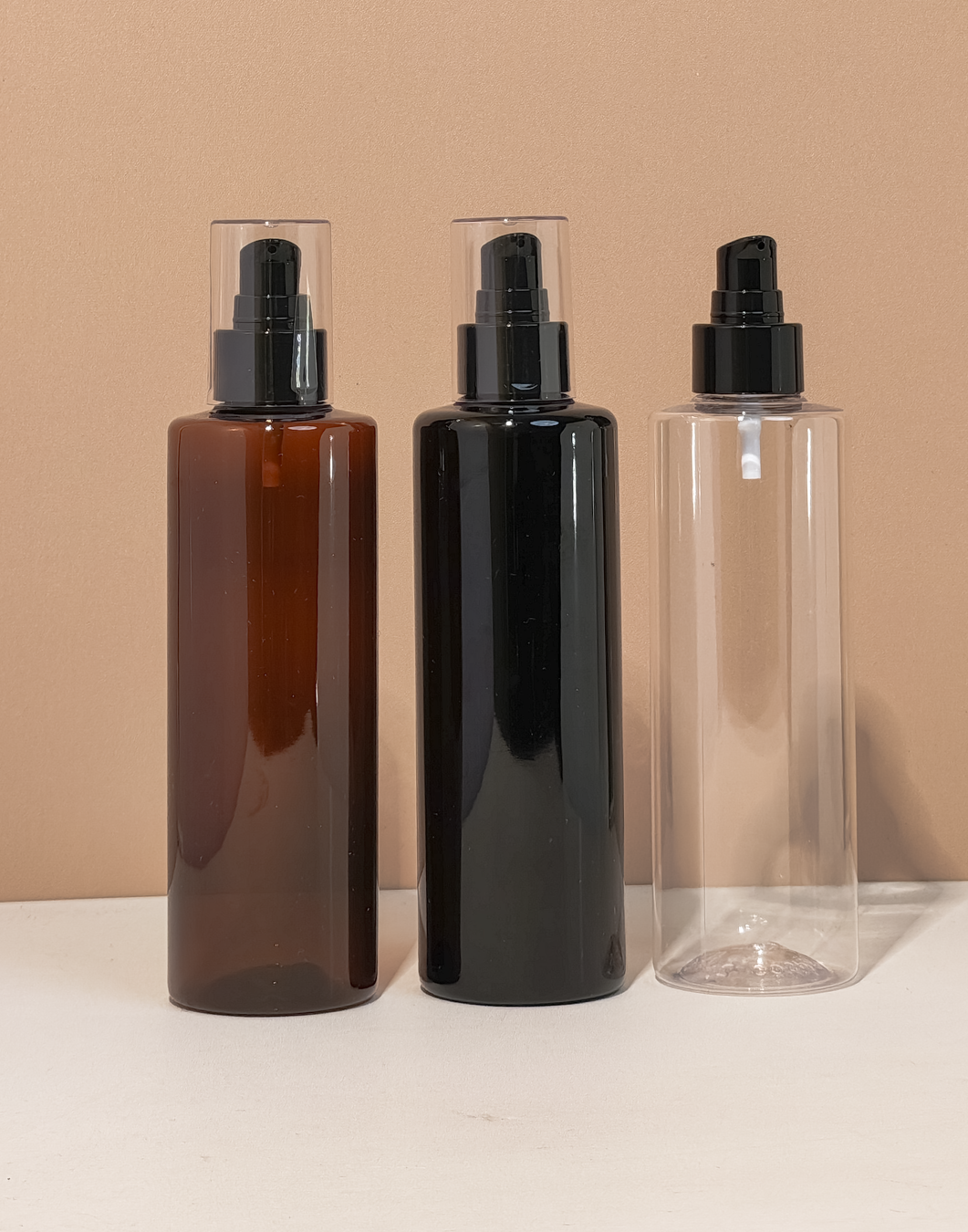 250Ml Tall Pet Bottle With Black Treatment Pump