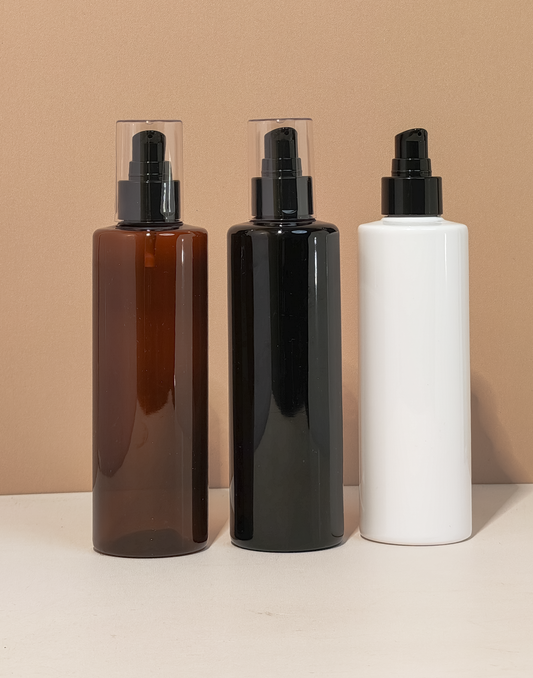 250Ml Tall Pet Bottle With Black Treatment Pump