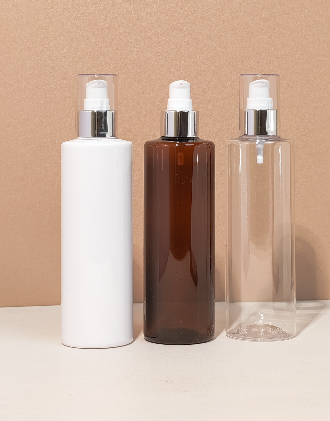 250Ml Tall Pet Bottle With Silver Treatment Pump