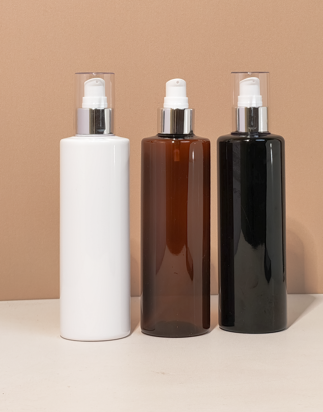 250Ml Tall Pet Bottle With Silver Treatment Pump