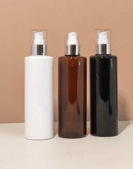 250Ml Tall Pet Bottle With Silver Treatment Pump