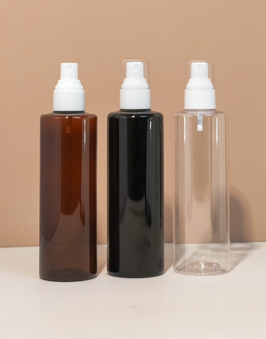 250Ml Tall Pet Bottle With White Mist Spray